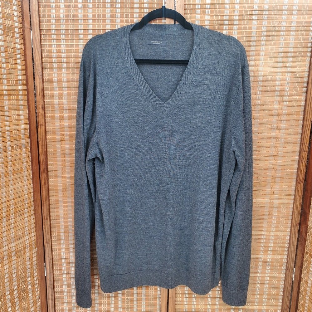 ♡ Armani Exchange Mens V-Neck Long Sleeve Merino Wool Sweater Size Large